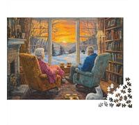 Elderly Couple Cozy Puzzle 1000 Pezzi Cartone Spesso Per Adolescenti 12-18, Puzzle Allenamento Mentale, Divertimento Vacanza, Regalo Anniversario Per Adolescenti 38x26cm/1000pcs