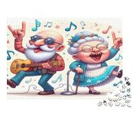 Elderly Couple Dancing 1000 Piece Educational Game: Elderly Couple Dancing Joyfully for Adults Teens Premium 100% Recycled Board 70x50cm/1000pcs
