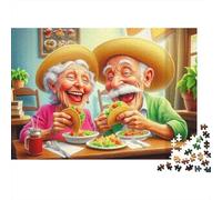 Elderly Couple Eating Tacos Puzzle Da 1000 Pezzi in Cartone Riciclato Extra Spesso Per Hobbyisti Di Puzzle, Allenamento Cognitivo E Logico, Attività Di Tempo Libero Nel Weekend, Top Valutato Rapporto