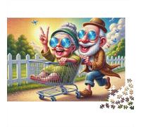 Elderly Couple Fun Ride Puzzle Classico 1000 Pezzi Cartone Resistente Per Adulti & Bambini 12+, Sfida Difficile, Antistress & Decorazione Murale, Relax Definitivo 52x38cm/1000pcs