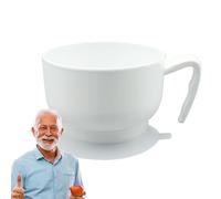 Elderly Dinnerware Bowl, Suction Cup Bowl, Disabled Feeding Bowl, Non-Slip Food Bowl, 15.5x8.9 cm, Self-Feeding Dinnerware with Suction Cup & Handle for Elderly Disabled