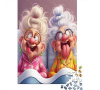 Elderly Women Cartoon Puzzle Da 1000 Pezzi Puzzle Adulti Paesaggi Giochi Rilassamento E Intelligence Regalo Per Adulti E Bambini Da 14 Anni E Più 52x38cm/1000pcs