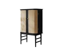 ELDFLRURB Armadietti di cucina in legno, armadietti di stocc Credenza cinese in rattan, credenza in legno massello, 80,5x46,5x132 cm(C)