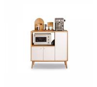 ELDFLRURB Armadietti di cucina in legno, armadietti di stocc Credenza in legno massello di faggio bianco, mobile contenitore 90x40x90 cm