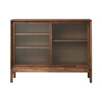 ELDFLRURB Armadietti di cucina in legno, armadietti di stocc Credenza in legno massello in stile cinese con divisorio regolabile in vetro e diverse dimensioni(M:100 * 40 * 90cm)