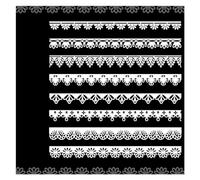 ELDFLRURB Cornice degli Appunti per Decorare la Carta, 16 Pezzi di Strisce di Carta for Scrapbooking, Materiale in Pizzo, Serie Round Dance, Confezione Fai da Te(E)