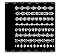 ELDFLRURB Cornice degli Appunti per Decorare la Carta, 16 Pezzi di Strisce di Carta for Scrapbooking, Materiale in Pizzo, Serie Round Dance, Confezione Fai da Te(B)