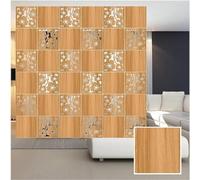 ELDFLRURB Le sculture Sono vuote, Pannello divisorio for la Privacy Pieghevole in MDF con Accessori, Colore Naturale, 1-100 Pezzi(Natural B,18Pcs)