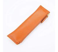 ELDFLRURB scatola di cuoio portatile, Astuccio portapenne in pelle con cerniera multicolore 210x60mm(Orange)