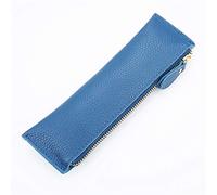 ELDFLRURB scatola di cuoio portatile, Astuccio portapenne in pelle con cerniera multicolore 210x60mm(Blue)