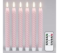 Eldnacele Candele a LED con funzione timer, fiamma tremolante, candele a spirale intrecciate, candele decorative per la casa, senza goccia, diametro 2 x 25 cm, in stearina, per ristoranti, matrimoni e