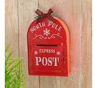 Eldo® Cassetta delle lettere natalizia per la lista dei desideri, cassetta delle lettere decorativa natalizia da appendere, posta natalizia con fessura e decorazione di abete, decorazione dell'Avvento