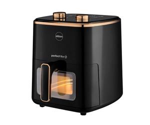 eldom Friggitrice ad Aria Calda Senza Olio, friggitrice Senza Olio, Temperatura Regolabile da 80 a 200°C, capacità 5L, Potenza 1500 Watt, Controllo degli Alimenti Tramite Una Finestra Trasparente.