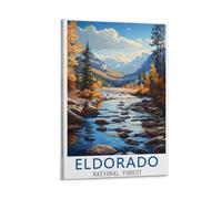 Eldorado - Poster su tela, motivo: viaggio nella foresta nazionale, per ufficio, famiglia, camera da letto, regalo, decorazione da parete, con cornice 30 x 45 cm