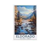 Eldorado - Poster su tela, motivo: viaggio nella foresta nazionale, per ufficio, famiglia, camera da letto, regalo, decorazione da parete, 30 x 45 cm, senza cornice