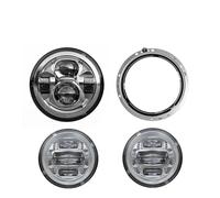 ELDVSUA Faretti Moto 7 "E24 DOT LED Del Faro Per V-Star Per Drag Star 650 1100 Per Strada 1600 1700 Per Royal 1300 4.5" Fendinebbia Passaggio(Set 70 Chrome)