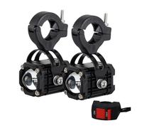 ELDVSUA Faretti Moto Faretti A LED Per Faro A Per Moto Faretto Ausiliario Bicolore Lente Accessori Per Spie Rosse Lampeggianti(2pcs with switch)