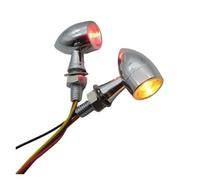 ELDVSUA Faretti Moto Indicatori Di Direzione A Proiettile LED Per Mini Moto Da 12 V 8 Mm Indicatore Luminoso Lampeggiante Lampada Rossa Ambra Lampeggiatore Segnale(2 X Red Amber)