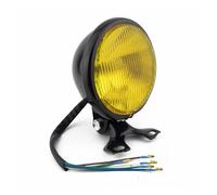 ELDVSUA Faro Anteriore Moto Faro Anteriore A LED Per Moto Da 35 W, Universale DC 12 V, Faretto Rotondo Per Scooter, Motore, Luci Anteriori Vintage(Black Amber)
