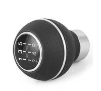 ELDVSUA Leva Cambio Marce Auto Pomello Del Cambio Universale In Pelle E Alluminio A 5 Velocità Per M8 Per M10 Per M11 Per M12 Leva Del Cambio Pomello Cambio(D'argento)