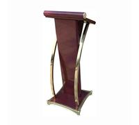 Ele & Design for Public Speaking - Podio da pavimento curvo in metallo con acciaio inossidabile per chiesa, ufficio e scuola, presentazioni