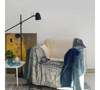 ele ELEOPTION Coperta da Tiro in Ciniglia, Nappe Jacquard Coperta da Tiro Coprisedile per Divano Decorativo Divano da Letto Sedia Morbida, Motivo Tribale Popolare (150 x 190 CM, Cachi)