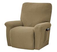 ele ELEOPTION Copridivano Reclinabile, Copertura Elastica per Divano Reclinabile, Jacquard Antimacchia, 4 Pezzi, per Poltrona reclinabile, Poltrona di Relax, Poltrona da Massaggio, Marrone Chiaro