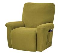 ele ELEOPTION Copridivano Reclinabile, Copertura Elastica per Divano Reclinabile, Jacquard Antimacchia, 4 Pezzi, per Poltrona reclinabile, Poltrona di Relax, Poltrona da Massaggio, Giallo Scuro