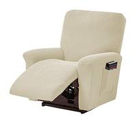 ele ELEOPTION Copridivano Reclinabile, Copertura Elastica per Divano Reclinabile, Jacquard Antimacchia, 4 Pezzi, per Poltrona reclinabile, Poltrona di Relax, Poltrona da Massaggio, Beige