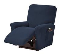 ele ELEOPTION Copridivano Reclinabile, Copertura Elastica per Divano Reclinabile, Jacquard Antimacchia, 4 Pezzi, per Poltrona reclinabile, Poltrona di Relax, Poltrona da Massaggio, Blu Scuro