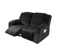 ele ELEOPTION Copridivano reclinabile in velluto 6 pezzi con tasca laterale per divano elastico per poltrona reclinabile 2 posti antiscivolo 2 posti (6 pezzi), estensibile ed elegante