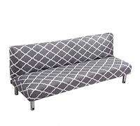 ele ELEOPTION Copridivano Senza Braccioli Pieghevole Divano Letto 3 posti all-Coperto Copridivani Elasticizzati Universale Motivo Geometrico Anti Scivolo Copri Divano, 180-210 cm (Grigio)