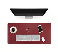 ele ELEOPTION Pelle PU Mouse Pad, Multifunzionale Impermeabile da Ufficio Scrittura Mat, Doppio Lato Ultra-Sottile Pad per Ufficio casa (120x60cm, Rosso/Giallo)