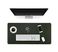 ele ELEOPTION Pelle PU Mouse Pad, Multifunzionale Impermeabile da Ufficio Scrittura Mat, Doppio Lato Ultra-Sottile Pad per Ufficio casa (120x60cm, Verde Scuro/Grigio)