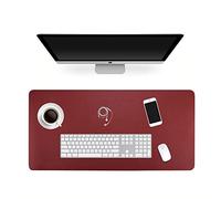 ele ELEOPTION Pelle PU Mouse Pad, Multifunzionale Impermeabile da Ufficio Scrittura Mat, Doppio Lato Ultra-Sottile Pad per Ufficio casa (120x60cm, Nero/Rosso)