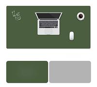 ele ELEOPTION Pelle PU Mouse Pad, Multifunzionale Impermeabile da Ufficio Scrittura Mat, Doppio Lato Ultra-Sottile Pad per Ufficio casa (90x45cm, Verde Scuro/Grigio)