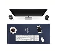 ele ELEOPTION Pelle PU Mouse Pad, Multifunzionale Impermeabile da Ufficio Scrittura Mat, Doppio Lato Ultra-Sottile Pad per Ufficio casa (120x60cm, Blu Scuro/Giallo)