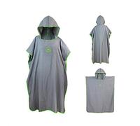 Ele Eleoption - Poncho asciugamano con cappuccio in microfibra, ideale per il surf, compatto e leggero, perfetto per spiaggia, vacanze, viaggi, surf, taglia unica Gray