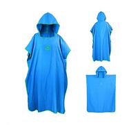 Ele Eleoption - Poncho asciugamano con cappuccio in microfibra, ideale per il surf, compatto e leggero, perfetto per spiaggia, vacanze, viaggi, surf, taglia unica Blue