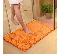 ele ELEOPTION Soft Shag Tappetino da Bagno Tappeto Cucina Porta Porta Piedini Tappetino Striscia Antiscivolo Zerbino Assorbente Tappetini da Bagno Doccia Shaggy Carpet - 60 x 90 cm, Arancione