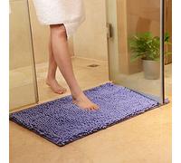 ele ELEOPTION Soft Shag Tappetino da Bagno Tappeto Cucina Porta Porta Piedini Tappetino Striscia Antiscivolo Zerbino Assorbente Tappetini da Bagno Doccia Shaggy Carpet - 50 x 80 cm, Viola