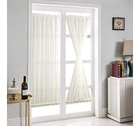 ele ELEOPTION Tenda Francesi Finestra, Bianche , Trasparenti in Chiffon con Fermatenda, 1 Pannello, per Porte a Vetri (64 * 183cm)