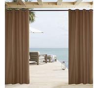 ele ELEOPTION Tenda Impermeabile per Esterni, con Occhielli, Protezione UV, per Portico Anteriore, Pergola Cabana Patio Coperto Gazebo, Dock e Casa in Spiaggia (1 pezzi, 137 x 213cm, Marrone)