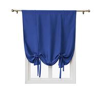ele ELEOPTION Tenda Oscurante Semplice con Lacci, con Tasca per Asta, per Isolamento Termico, Oscurante, per Camera da Letto, Soggiorno, Cucina, Finestra Piccola, Poliestere (117x137cm, Blu Scuro)