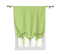 ele ELEOPTION Tenda Oscurante Semplice con Lacci, con Tasca per Asta, per Isolamento Termico, Oscurante, per Camera da Letto, Soggiorno, Cucina, Finestra Piccola, Poliestere (100x120cm, Verde)
