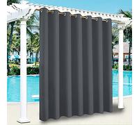 ele ELEOPTION Tenda per Esterni, Impermeabile Protezione dai Raggi UV con Occhielli, Antivento Oscurante per Interni ed Esterni, per Giardini, Cortili e Balconi (Grigio Scuro, 1 Pezzo, 254 x 274 cm)