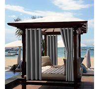 ele ELEOPTION Tenda per Esterni, Impermeabile, Protezione dai Raggi UV, con Occhielli, Oscurante, per Giardino, Cortile, Balcone, Grigio Scuro, 1 Pezzo / 132 X 240cm