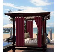 ele ELEOPTION Tenda per Esterni, Impermeabile, Protezione dai Raggi UV, con Occhielli, Oscurante, per Giardino, Cortile, Balcone, Vino Rosso, 2 Pezzi / 132 X 240cm