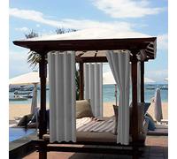 ele ELEOPTION Tenda per Esterni, Impermeabile, Protezione dai Raggi UV, con Occhielli, Oscurante, per Giardino, Cortile, Balcone, Grigio Chiaro, 4 Pezzi / 132 X 213cm
