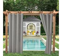 ele ELEOPTION Tenda per Esterni, Impermeabile, Protezione dai Raggi UV, con Occhielli, Oscurante, per Giardino, Cortile, Balcone, Grigio Chiaro, 4 Pezzi / 132 X 240cm